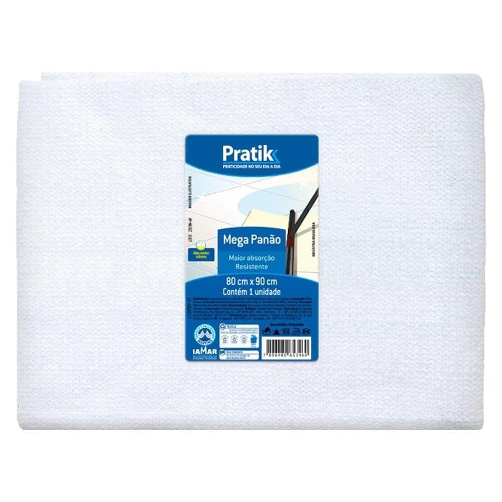 Pano para Limpeza Pratik Alvejado Mega 80x90cm - Embalagem com 24 Unidades