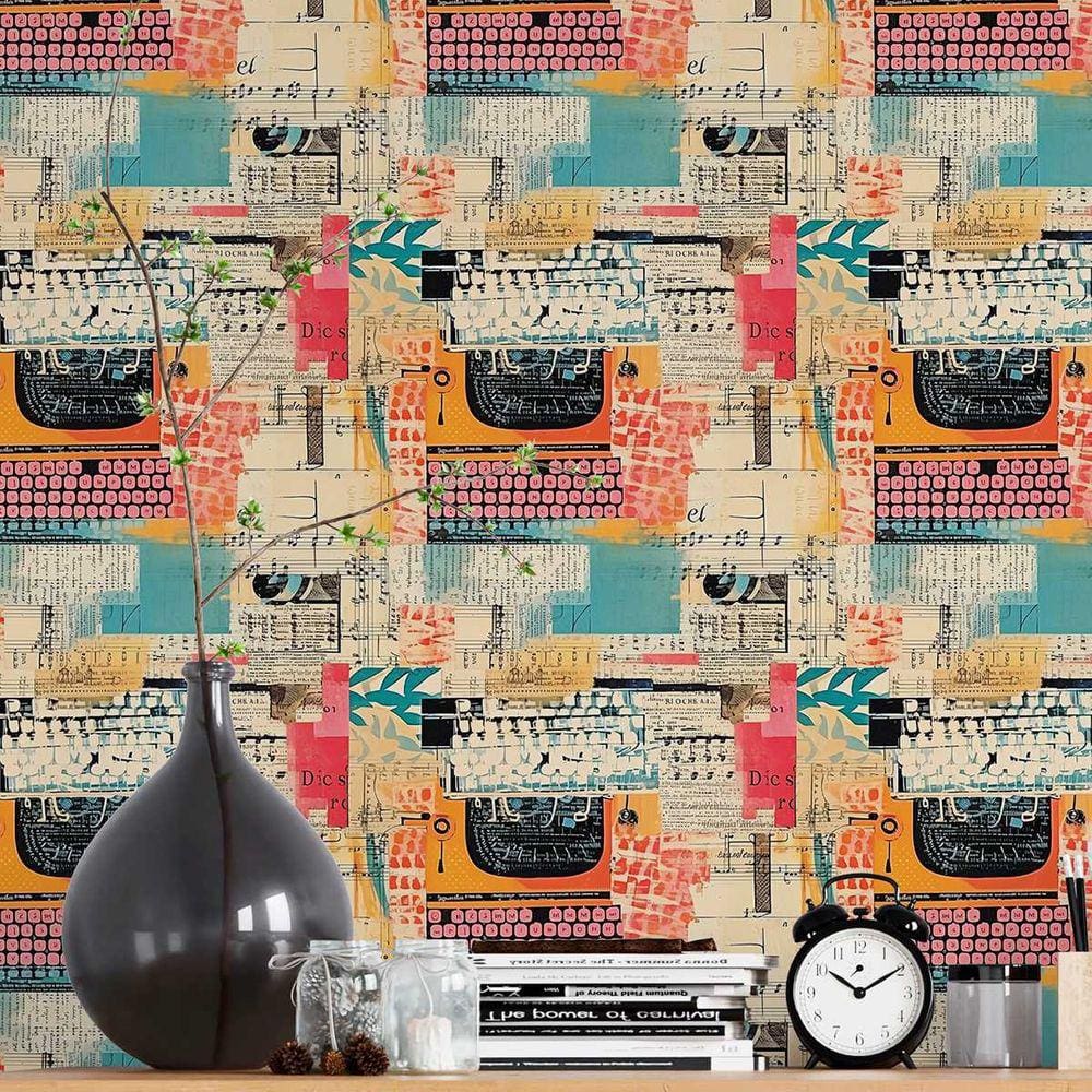 Papel de Parede Auto Colante Lambe lambe rosê efeito retrô decorado Lavavel Quarto sala 15m