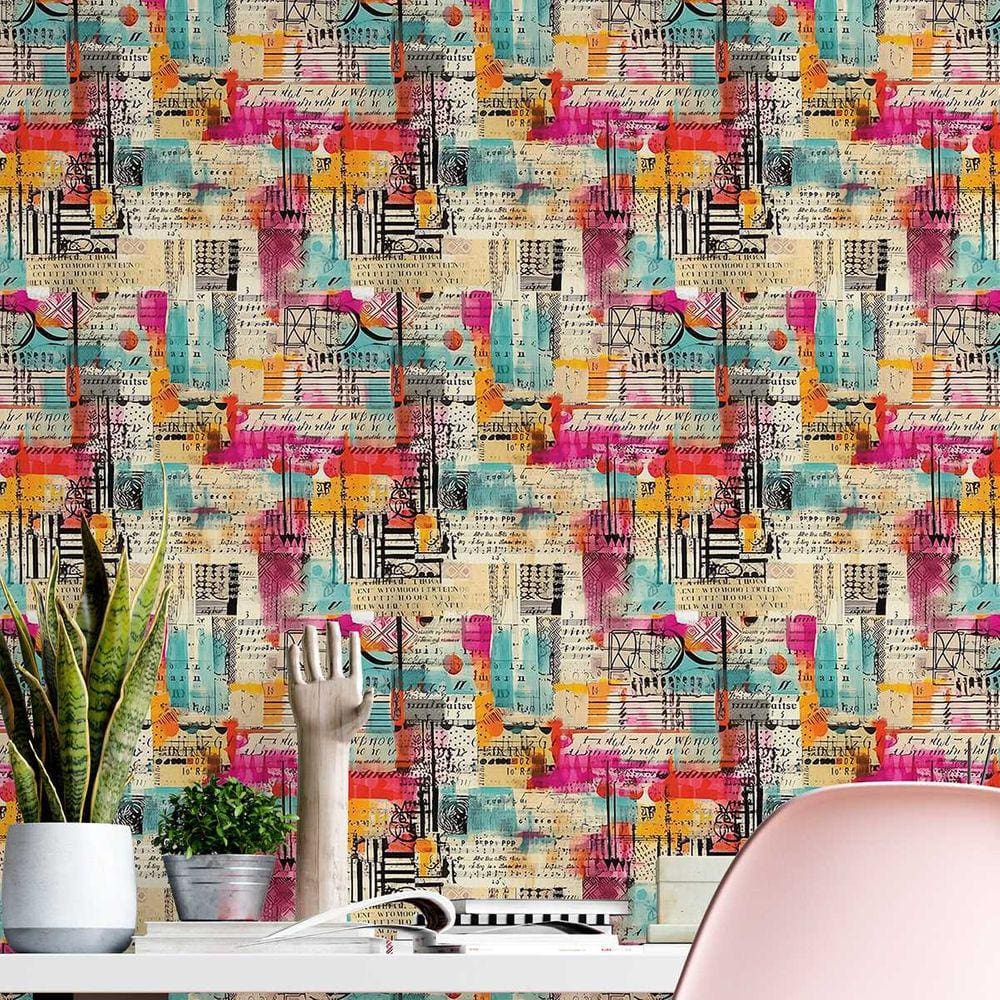 Papel de Parede Auto adesivo Lambe lambe Pop Art colorida Decorativo Lavavel Quarto sala 18m