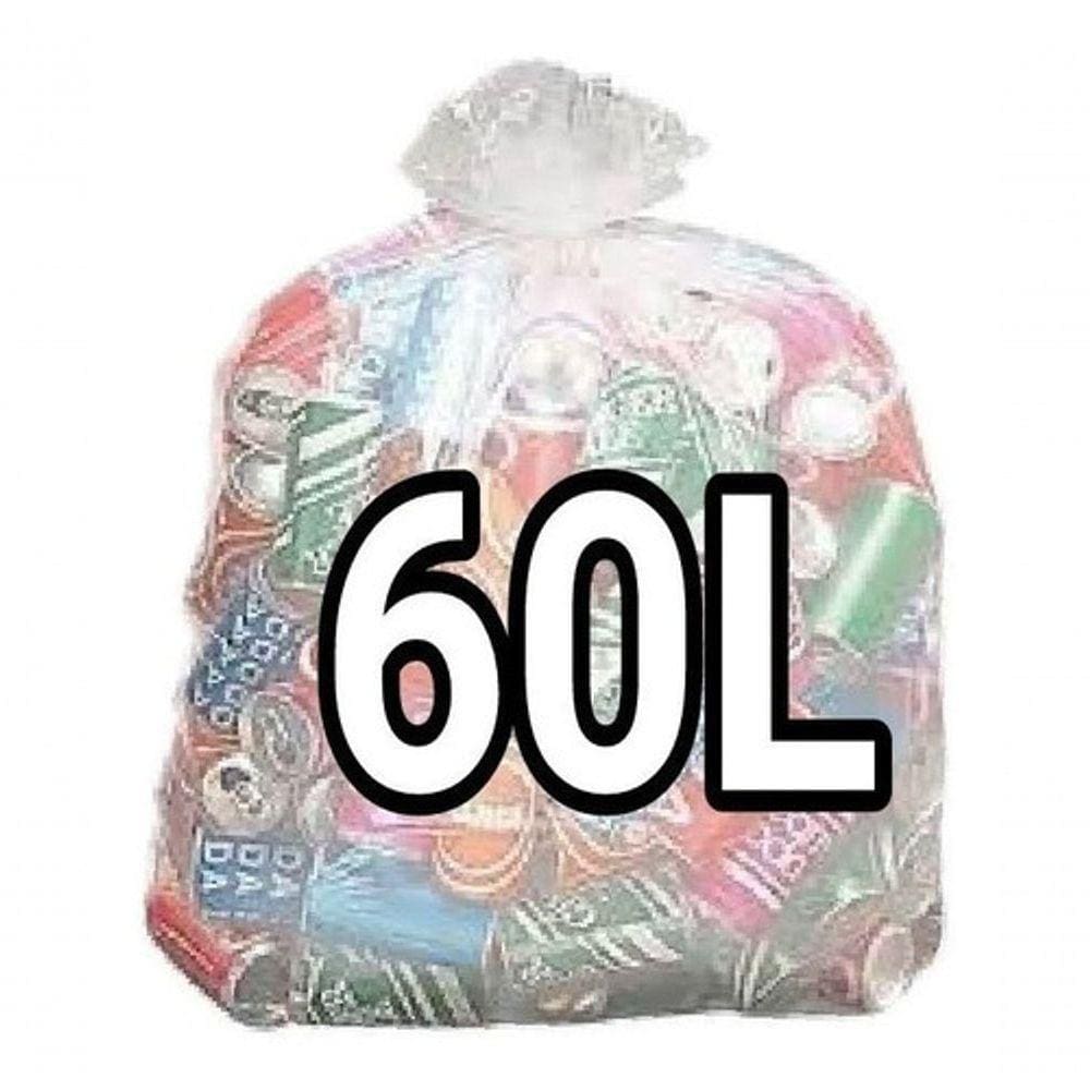Sacos De Lixo 60 Litros Transparente Reforçado 100 Unidades