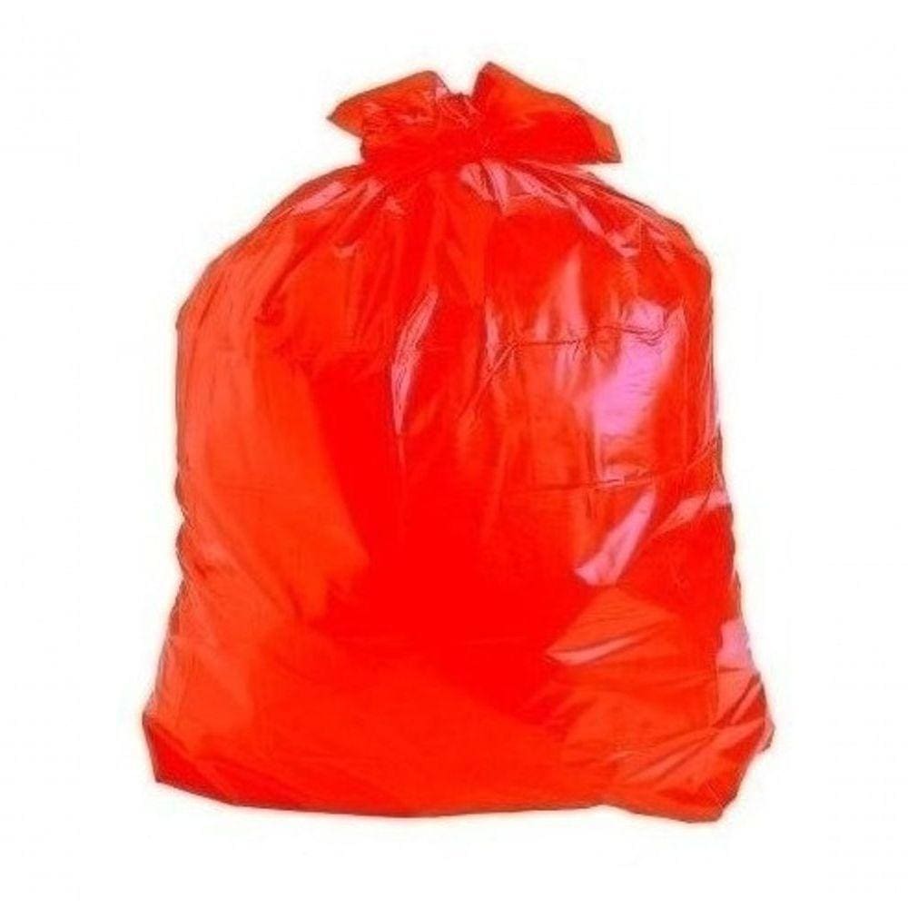 Saco De Lixo 100 Litros Colorido Vermelho Com 100 Unidades