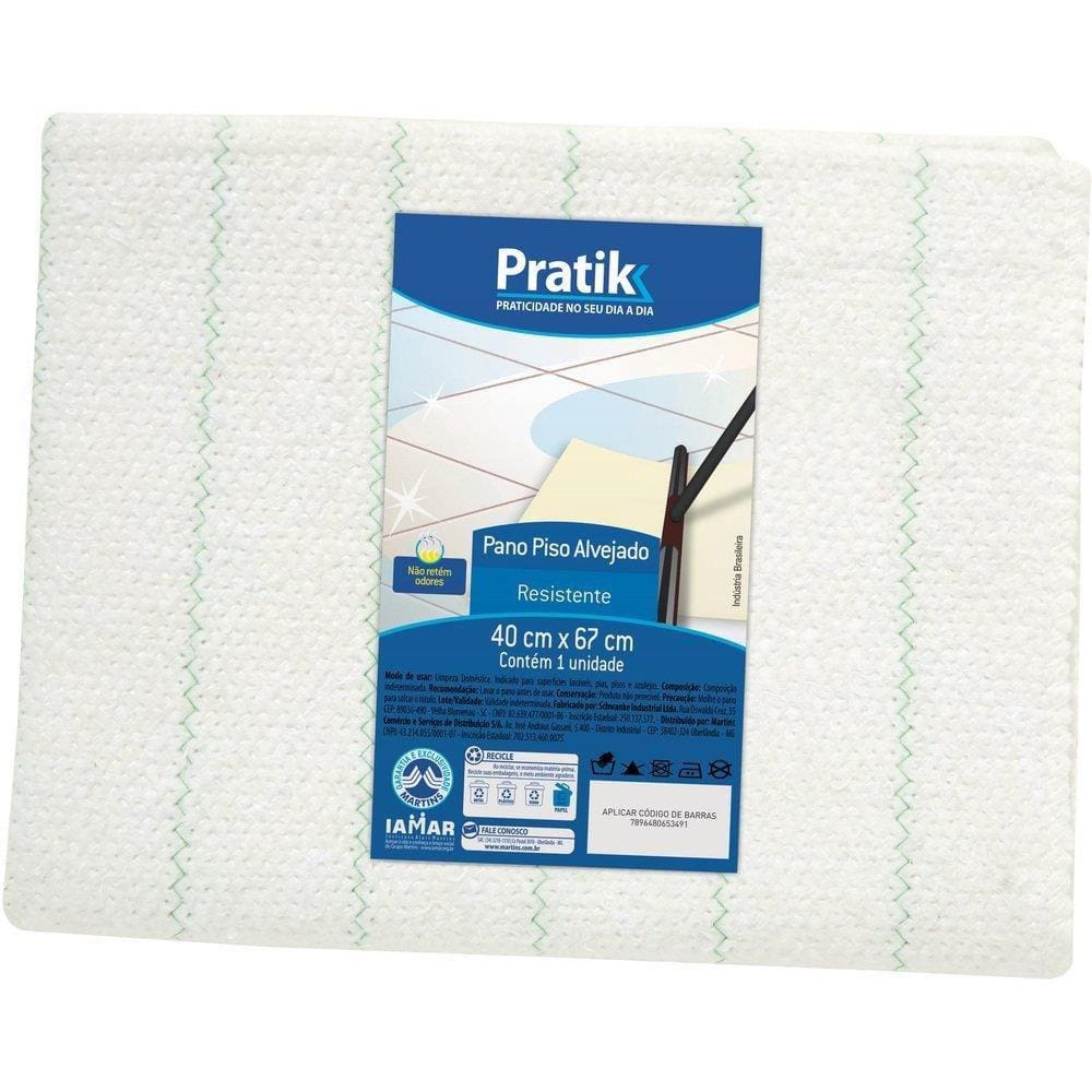 Pano Alvejado Pratik para Piso 40x67cm - Embalagem com 24 Unidades