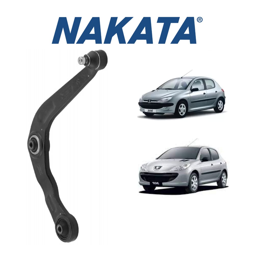 01 Bandeja Dianteira De Suspensão Esquerda Com Pivô Nakata Peugeot 206 2000 A 2010