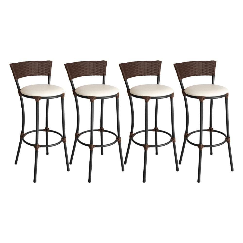 Conjunto de 4 Banquetas Alta Forts em Aço Carbono e Fibra Sintética