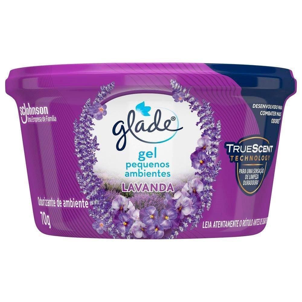 Purificador de Ar Glade Gel Lavanda 70g Embalagem com 12 Unidades