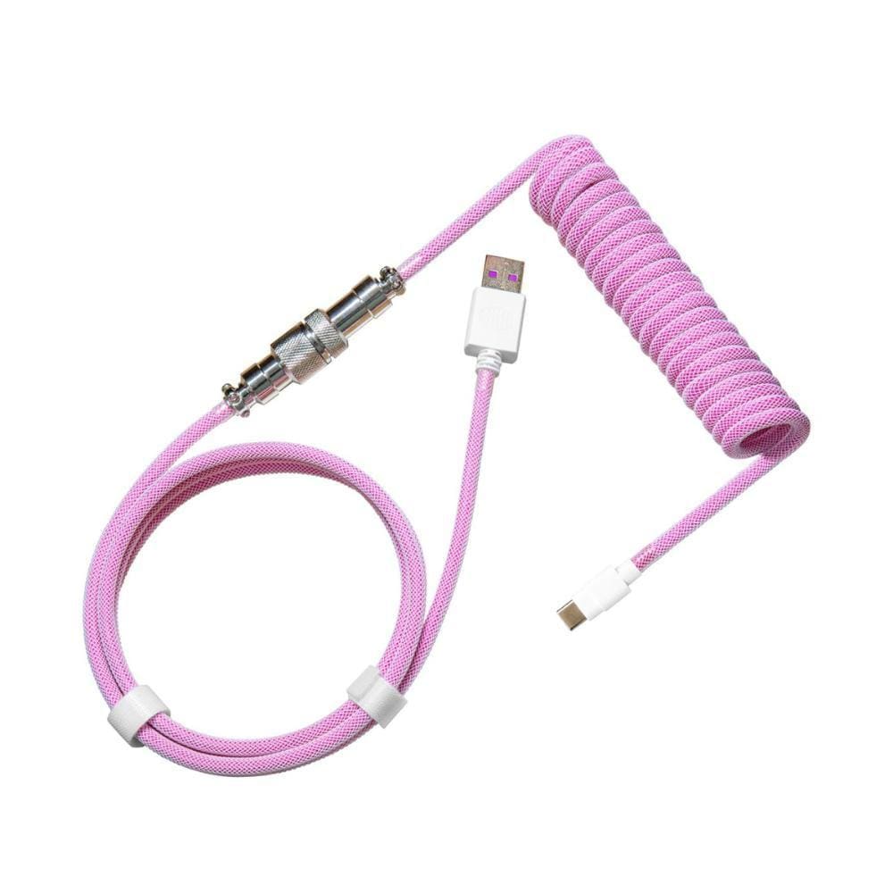 Cabo para teclado coiled Cooler Master - Até 1.5m - Conector Aviator - Magenta - KB-CMZ1