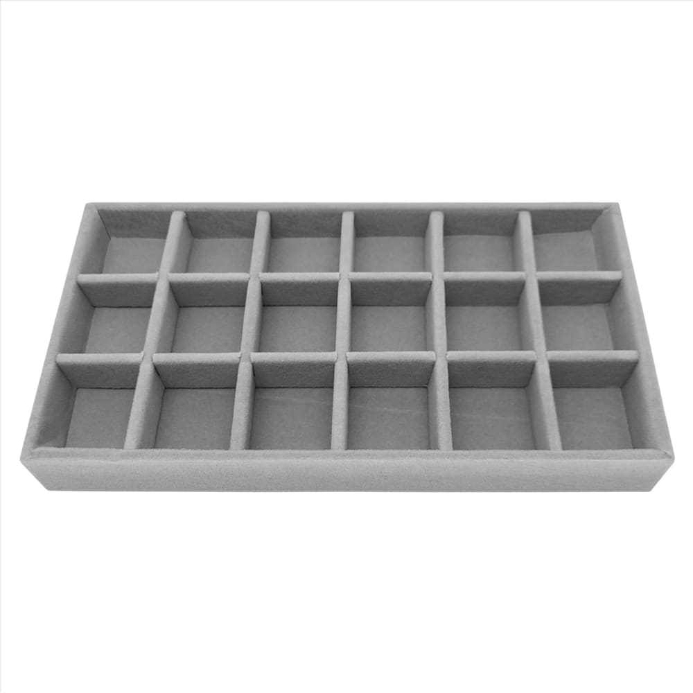 Porta Joias Organizador De Gaveta Closet Veludo Cinza