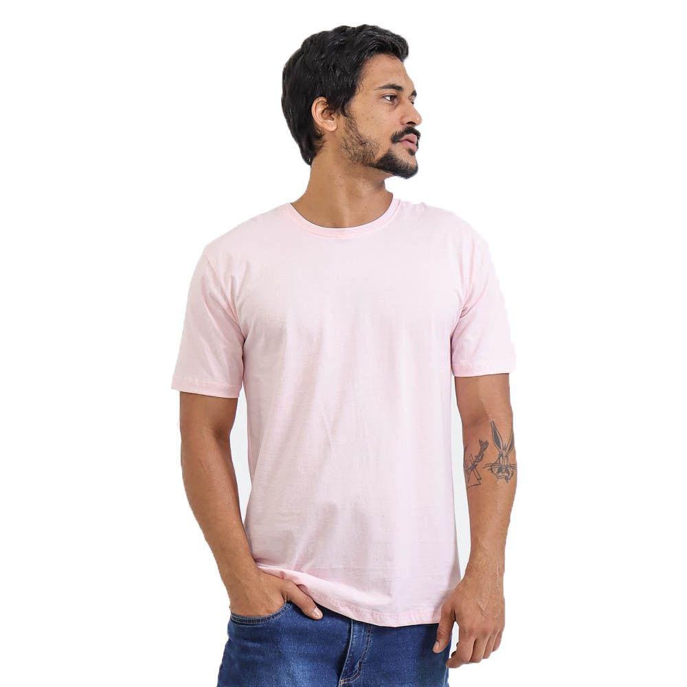 Camisa Camiseta Algodão Com Fio 30.1 Penteado Masculina Lisa Basica Manga Curta Gola Redonda