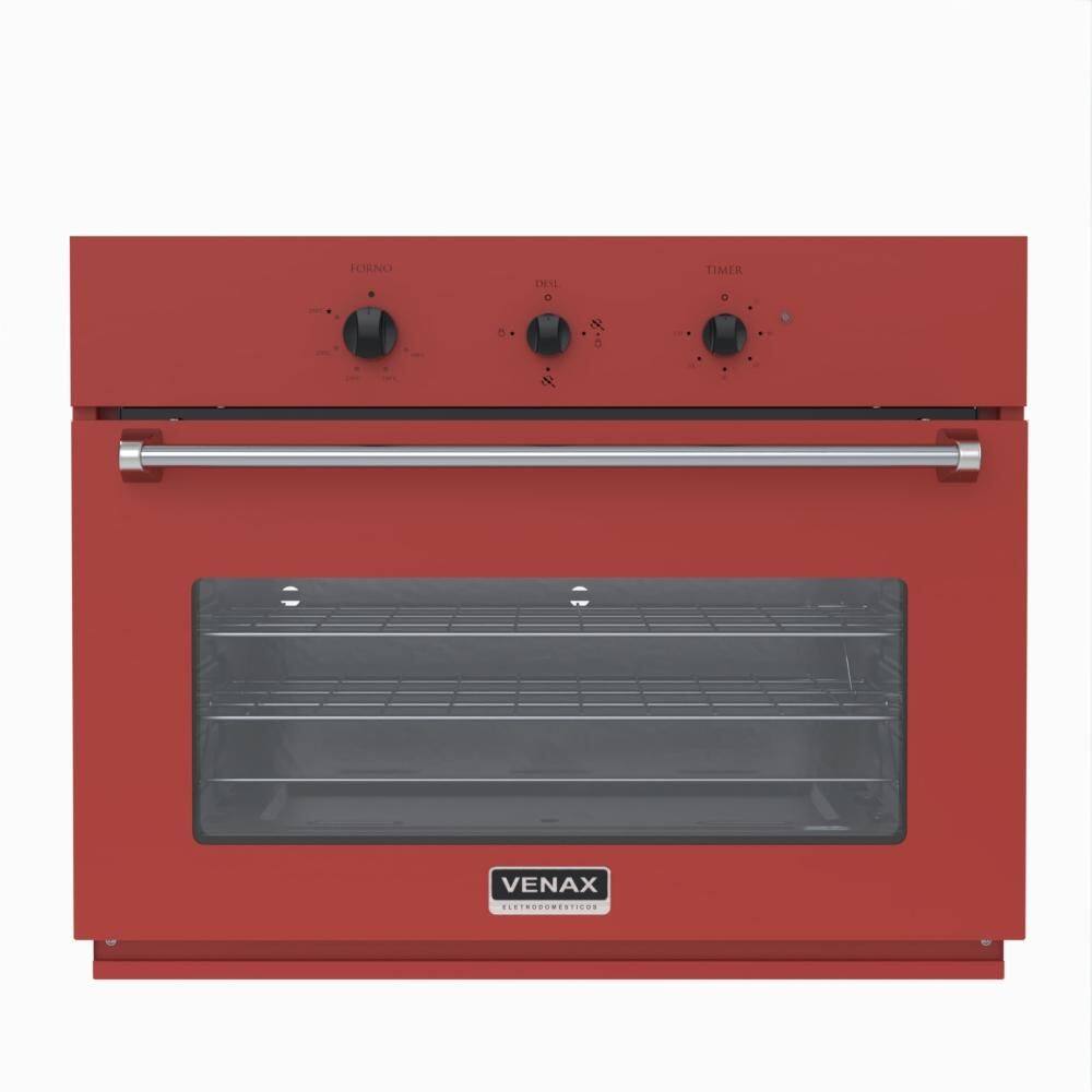 Forno 90l de Embutir Venax Vermelho - Gás - Arena G Iii - 220v - Areg90g3