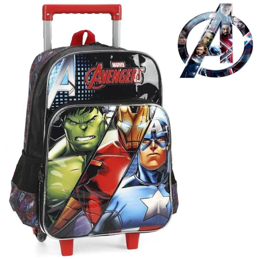 Mochila Vingadores Luxcel Rodinha Infantil Menino Marvel
