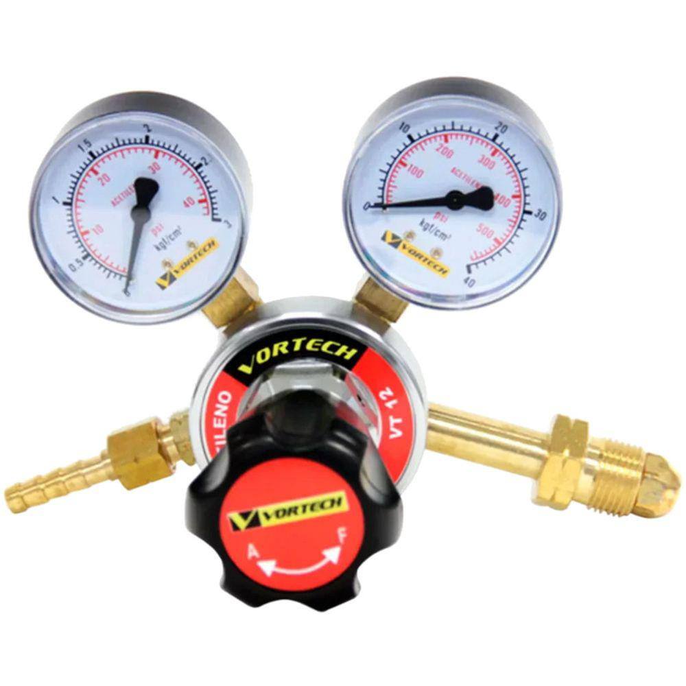 Manômetro Regulador De Pressão Para Acetileno Vt-12 - Vortech