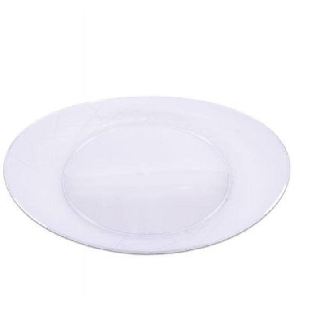 Prato De Acrílico Oval Grande Branco -10 Unidades