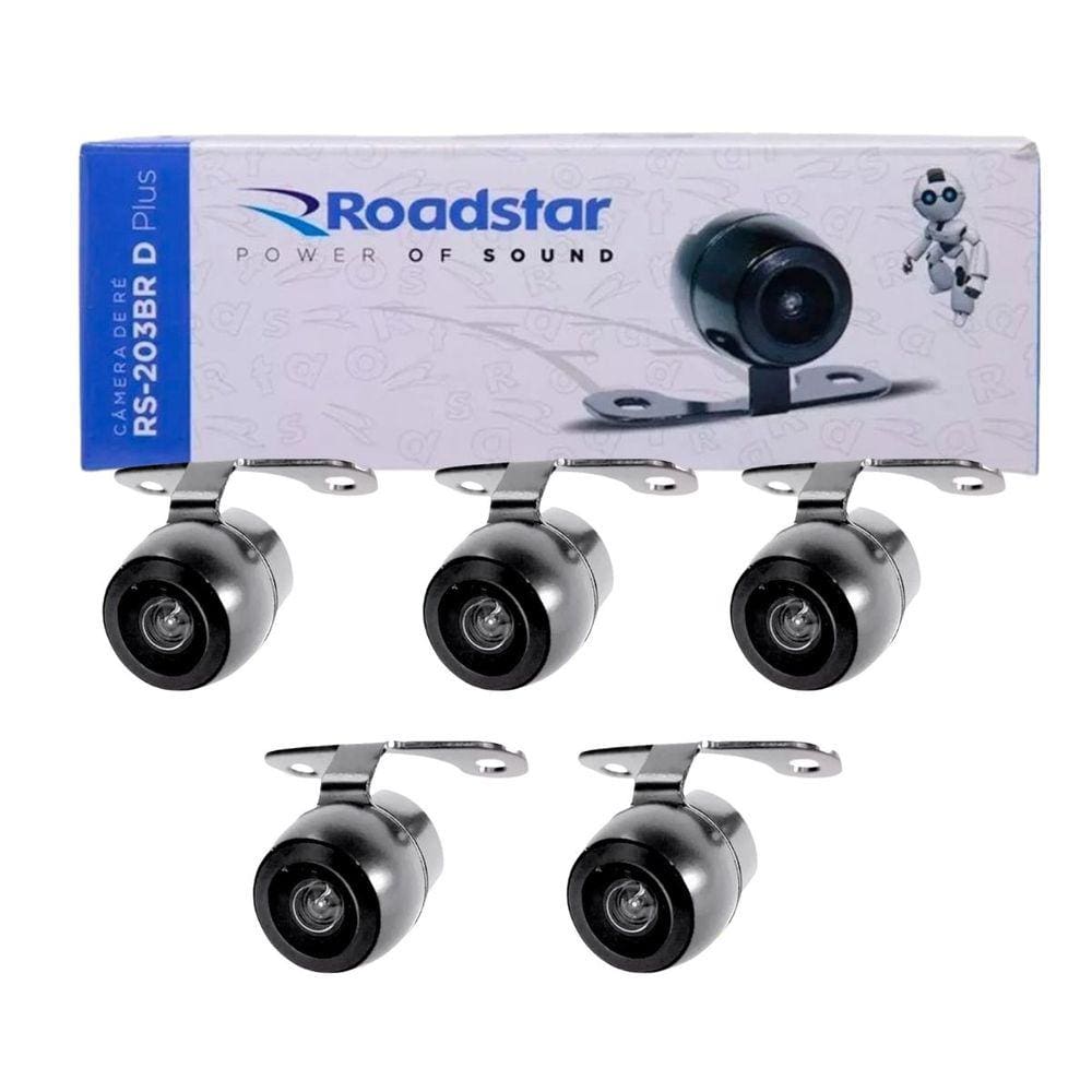 Kit 5 Câmeras De Ré Roadstar Dinâmica Tipo Borboleta - RS203BR