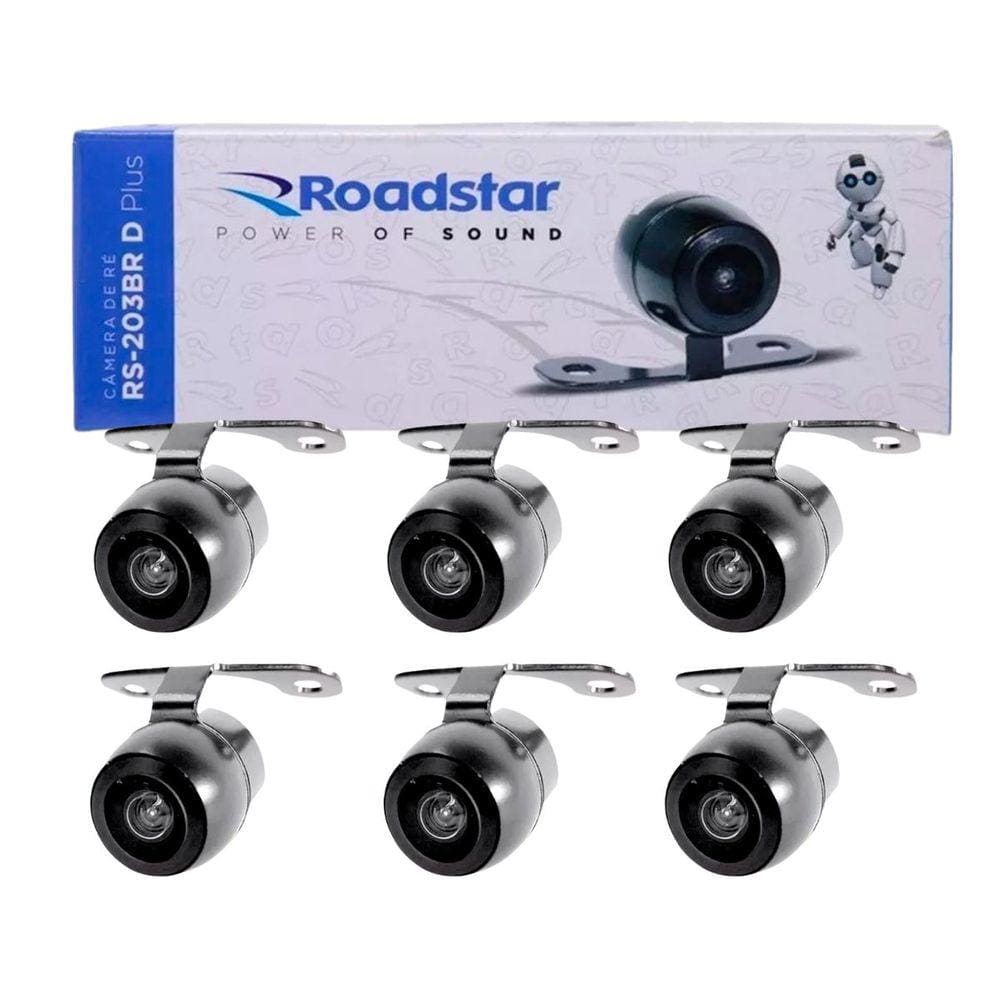 Kit 6 Câmeras De Ré Roadstar Dinâmica Tipo Borboleta - RS203BR