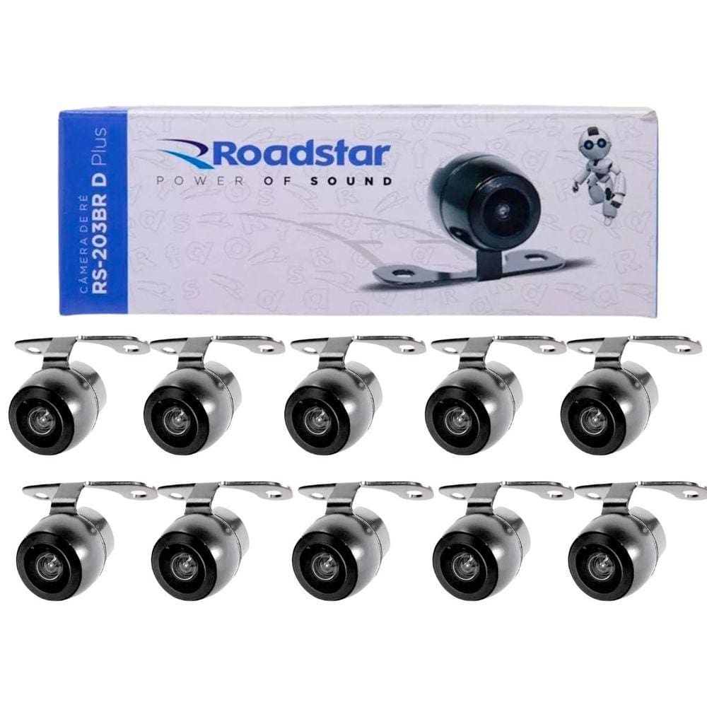 Kit 10 Câmeras De Ré Roadstar Dinâmica Tipo Borboleta - RS203BR