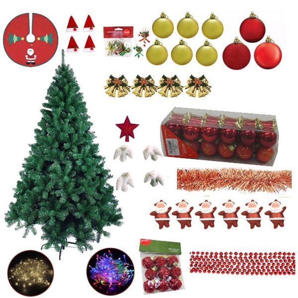 Árvore De Natal Verde Dinamarca 1,50M 345G 122 Itens P 220V