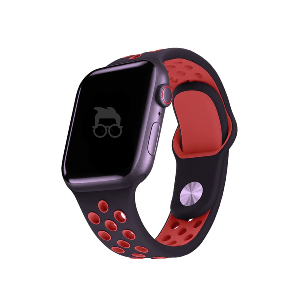 Pulseira Sport Compatível Com Watch 42/44/45/49Mm Preto/Vermelho