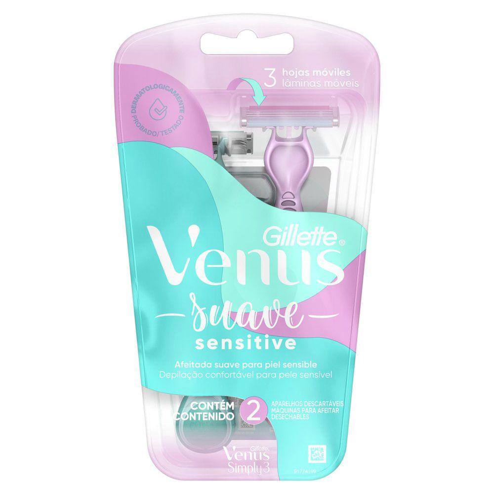 Aparelho de Depilar Gillette Venus Suave Sensitive 2 Unidades