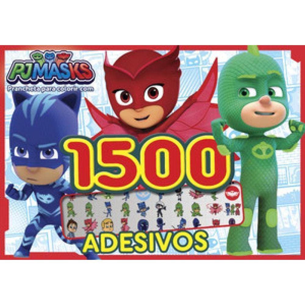 Prancheta Pj Masks para Colorir - 1500 Adesivos - 20 Páginas