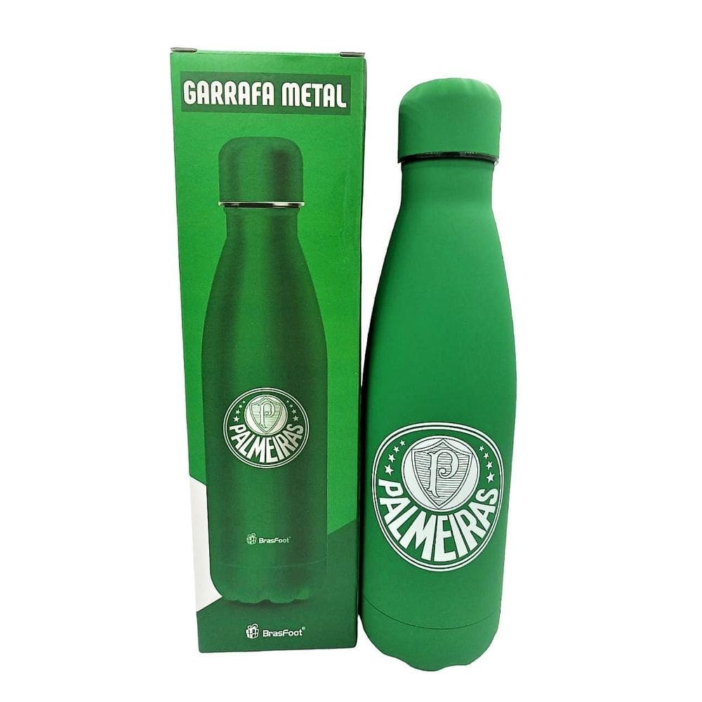 Garrafa Térmica Aço Inox Agua Fria 24H Licenciada Palmeiras
