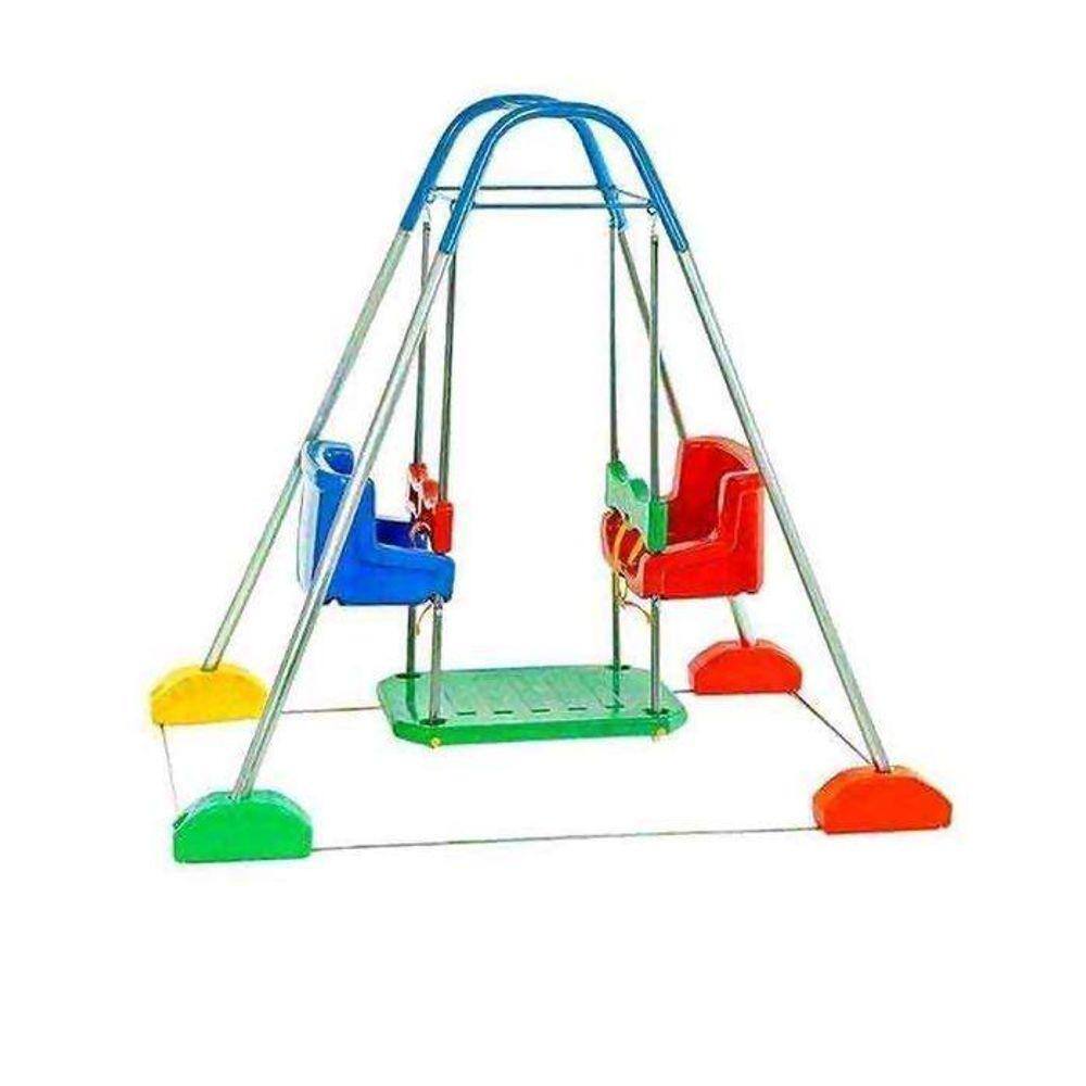 Jundbalanço Duplo Com Estrutura Azul Jundplay 3110