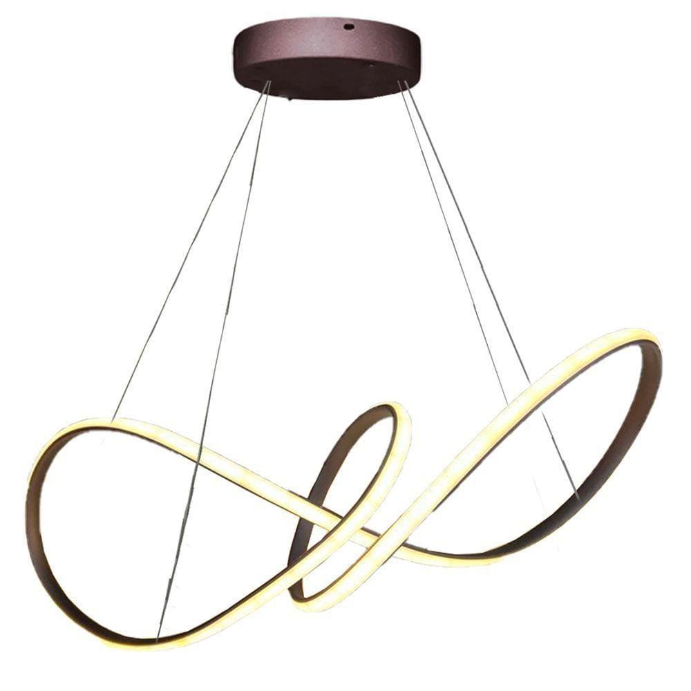 Lustre Arco Infinito Luminaria Aneis 3 Em 1 Led 49w Pendente Quarto Sala De Jantar Recepçao Residenc