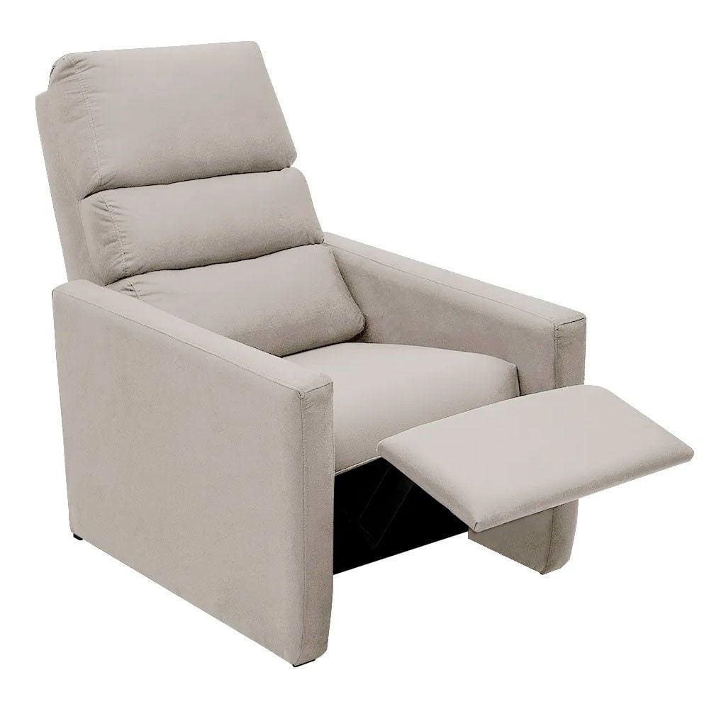 Poltrona do Papai Reclinável Ravena Sintético Bege - Speciale Home