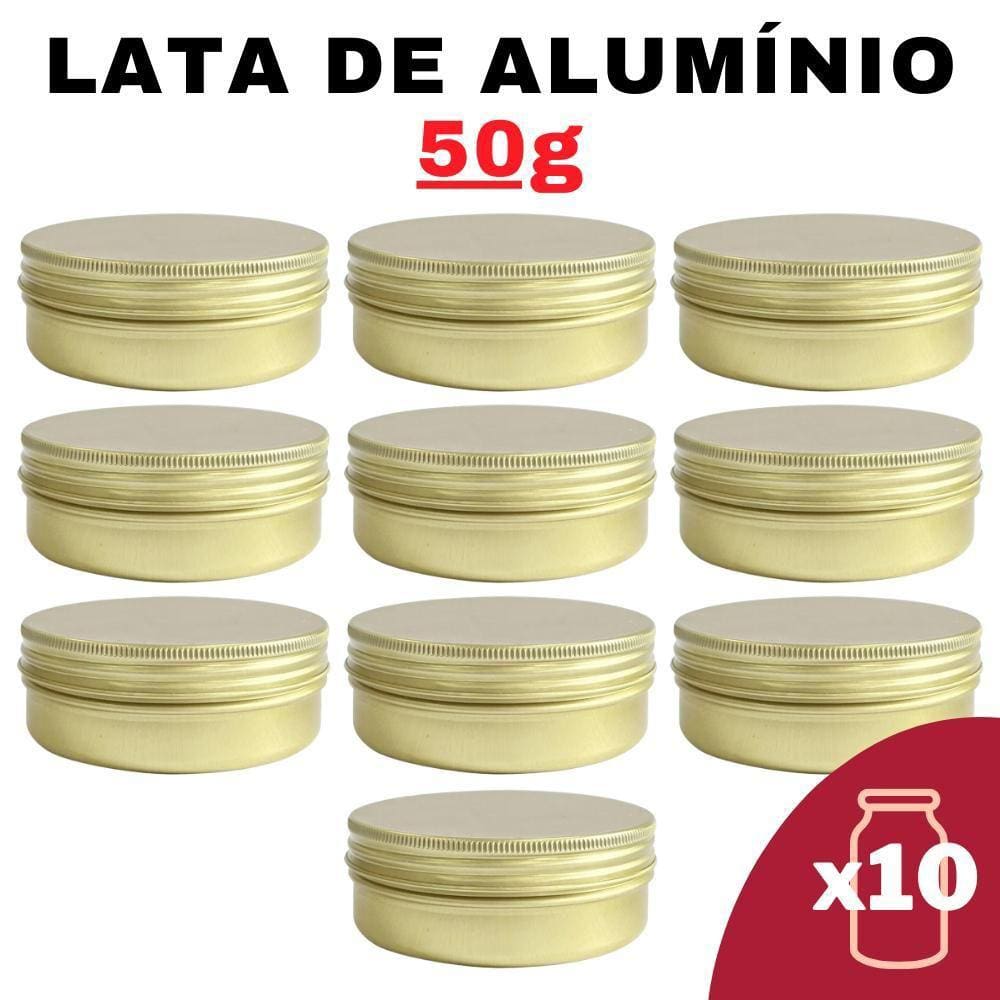 Kit Pote Lata Alumínio Multiuso Dourado Vela, Cosméticos,