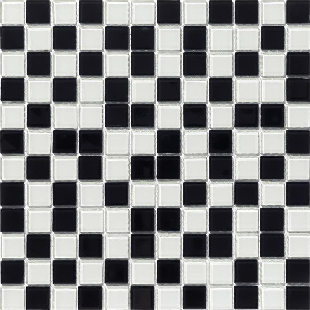 Pastilhas de Vidro Cristal Miscelânea Preto/Branco