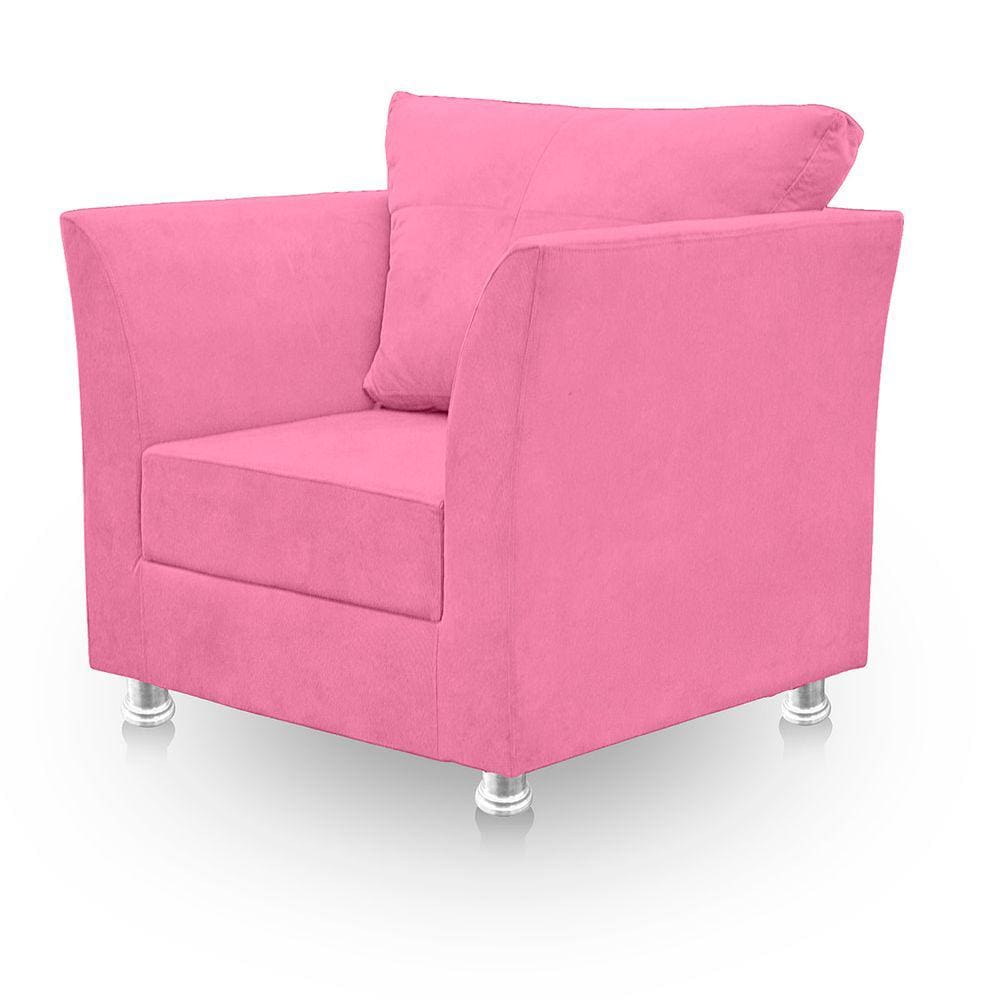 Poltrona Decorativa para Sala e Quarto Lisboa Suede