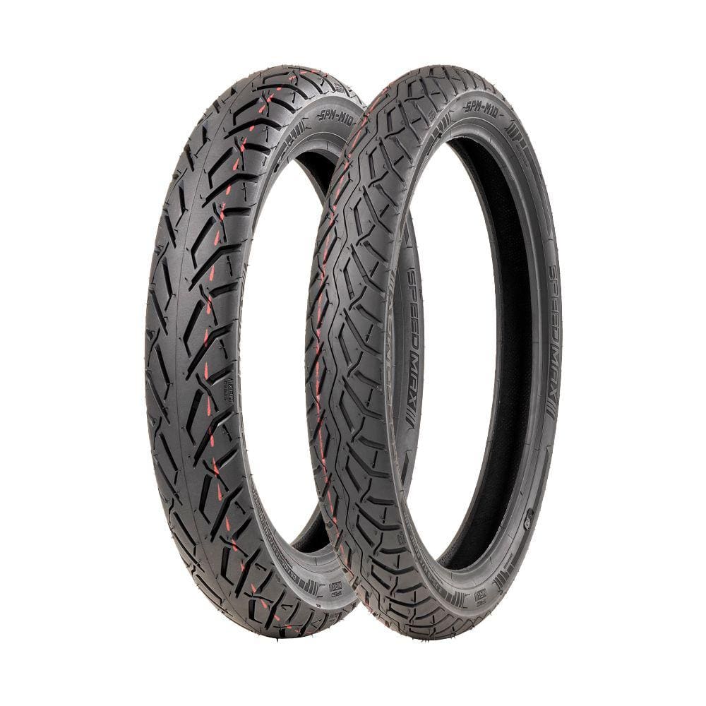 Jogo 2 Pneus de Moto Speedmax SPM-M10 2.75-18 48P + 90/90-18 57P TT