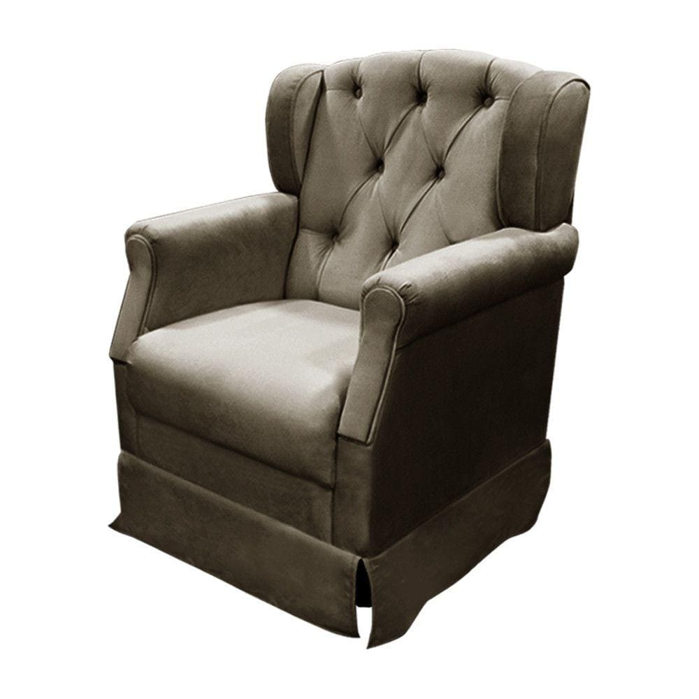 Poltrona de Amamentação Ternura Ternura Veludo Marrom Castor - Speciale Home