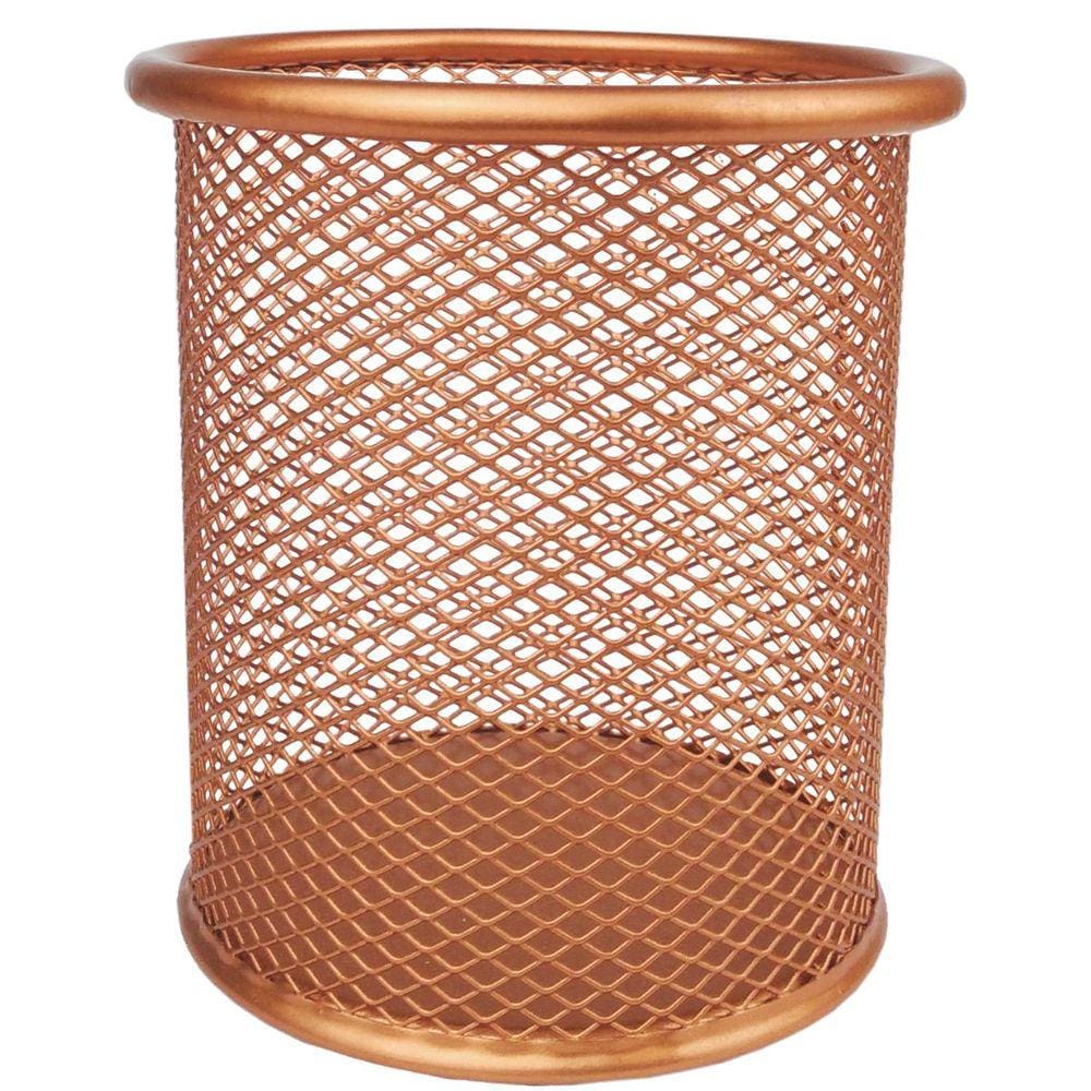 Porta Caneta Aramado Redondo Rose Gold 10cm