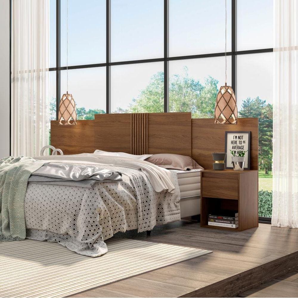 Jogo Cabeceira e Guarda Roupa Casal Kunala Amendola