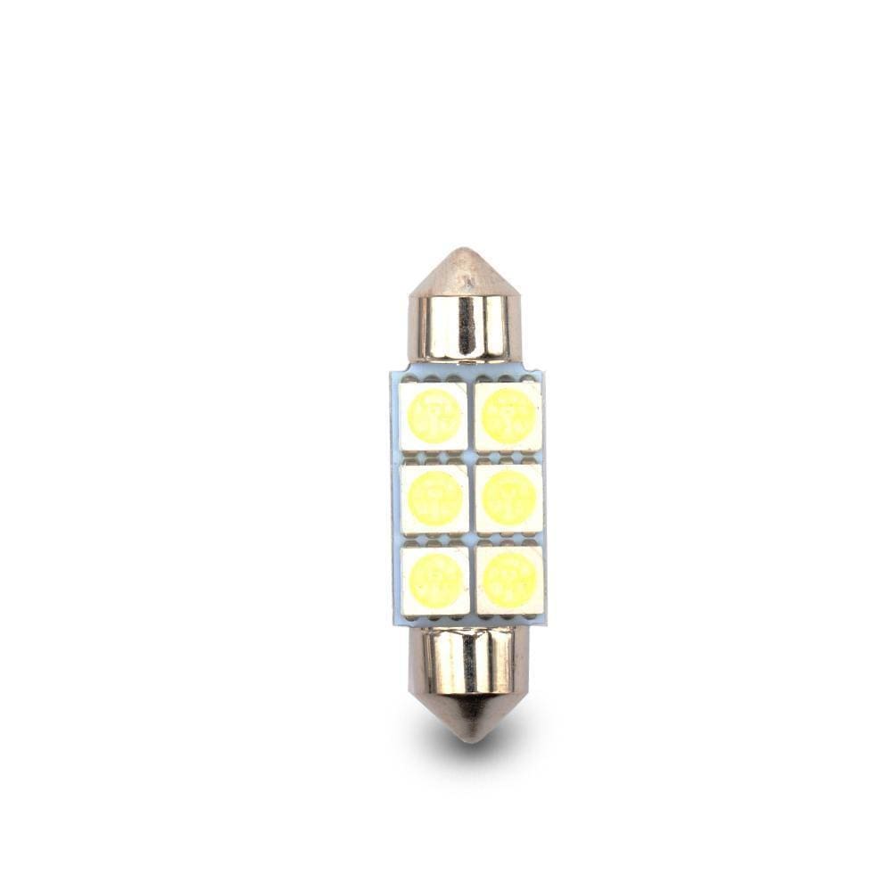 Par Lâmpada Led Interior Caminhão Torpedo 6 Leds 36Mm 5050