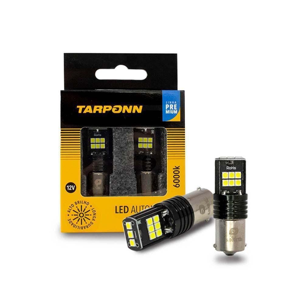 Par Lâmpada Led Auto Canbus Freio Ba15D 12V 15 Leds Carro