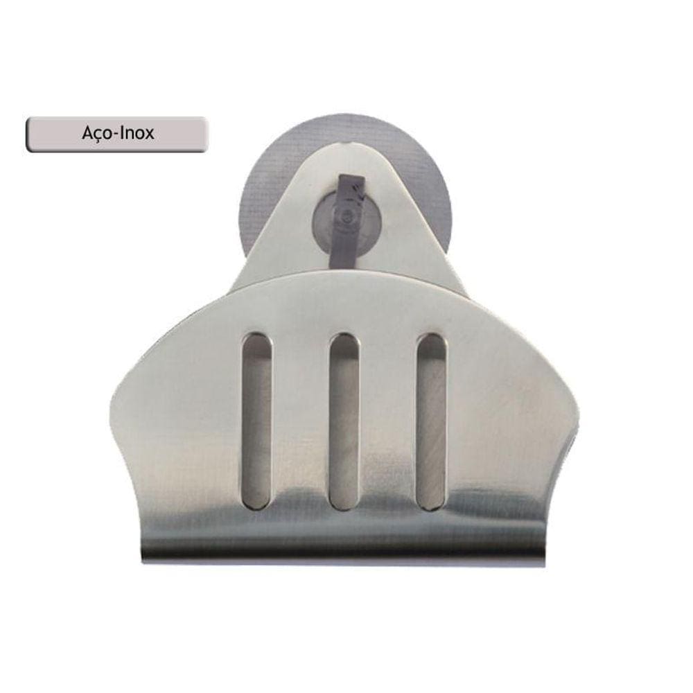 Porta Esponja De Inox Com Ventosa Concha Com Esponja Magica