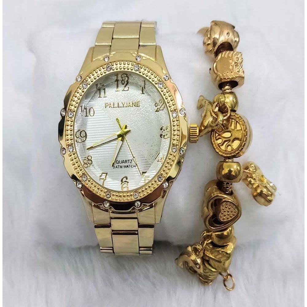 Relogio Feminino Com Pulseira Na Caixa Kit Presente
