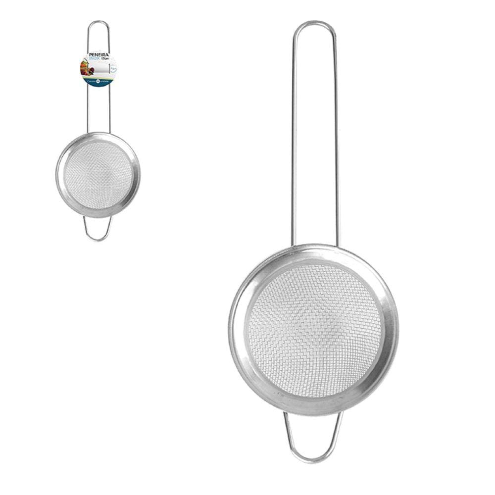 Peneira Diametro 19Cm De Aço Inox Utensílio De Cozinha