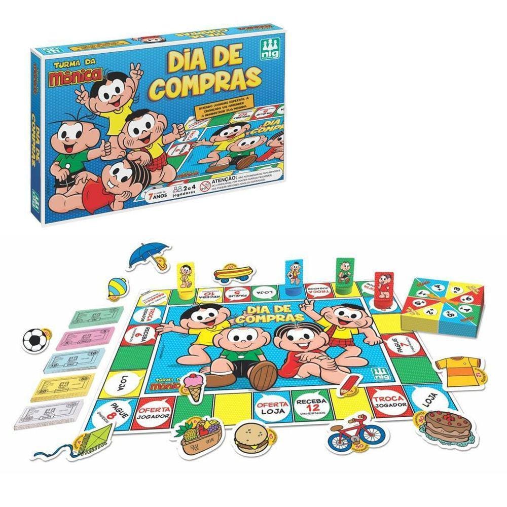 Jogo Tabuleiro Infantil Turma Da Mônica Dia Compras Nig
