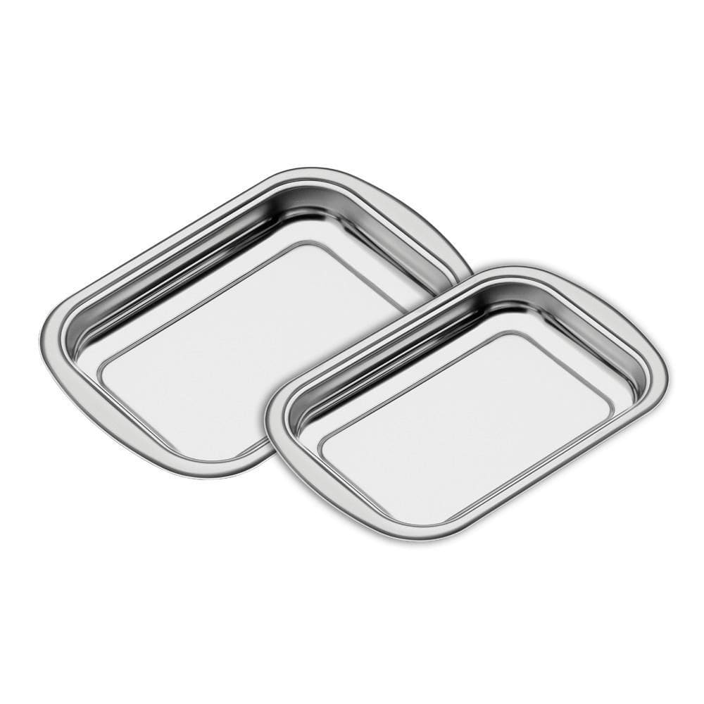 Conjunto Assadeiras Inox 34cm + 29,5cm - Aço Inox