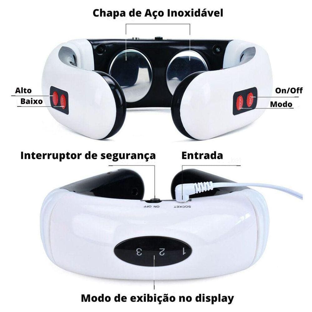 Massageador Terapia Pescoço Vértebra Cervical Recarregável