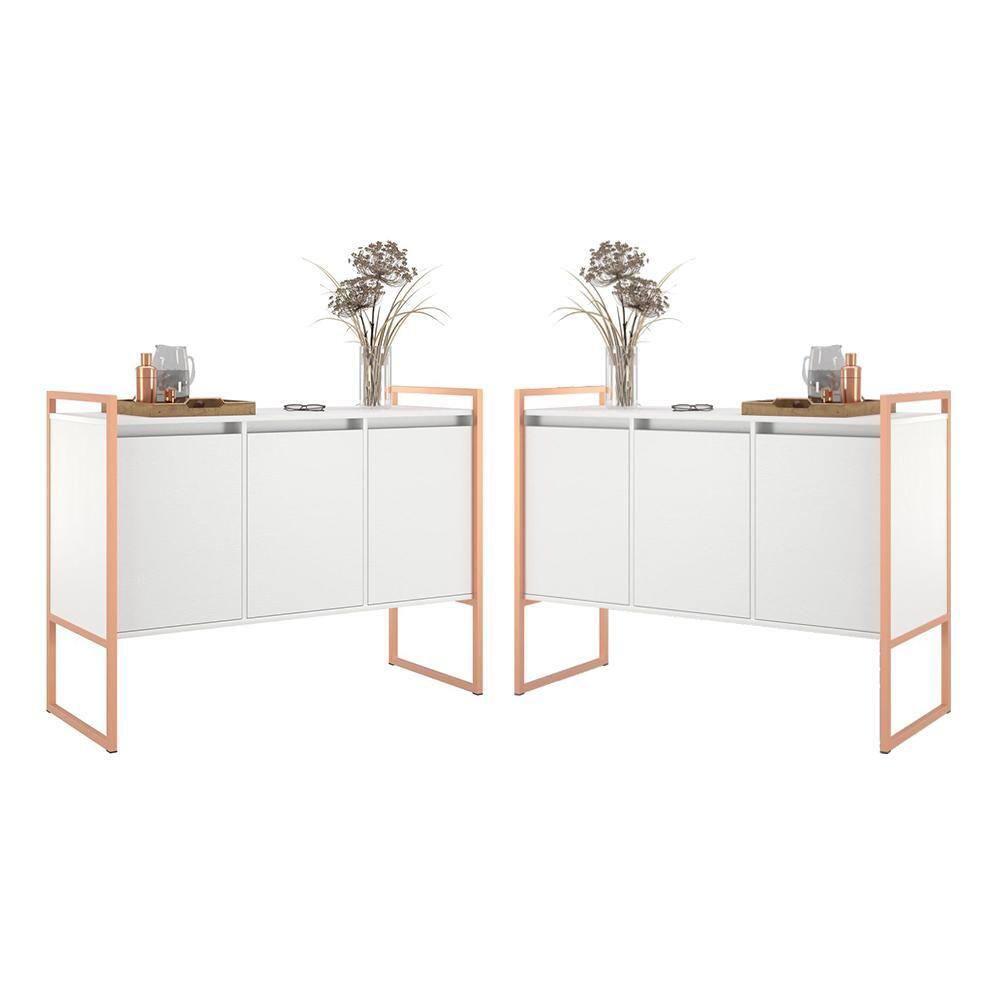 Armario Industrial 3 Portas Balso Branco Cobre Conjunto 2 Peças