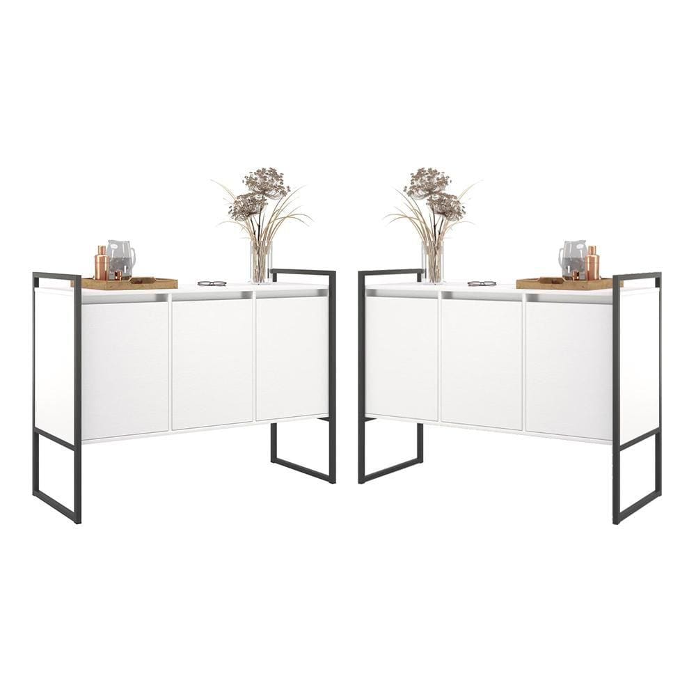 Armario Industrial 3 Portas Balso Branco Conjunto 2 Peças