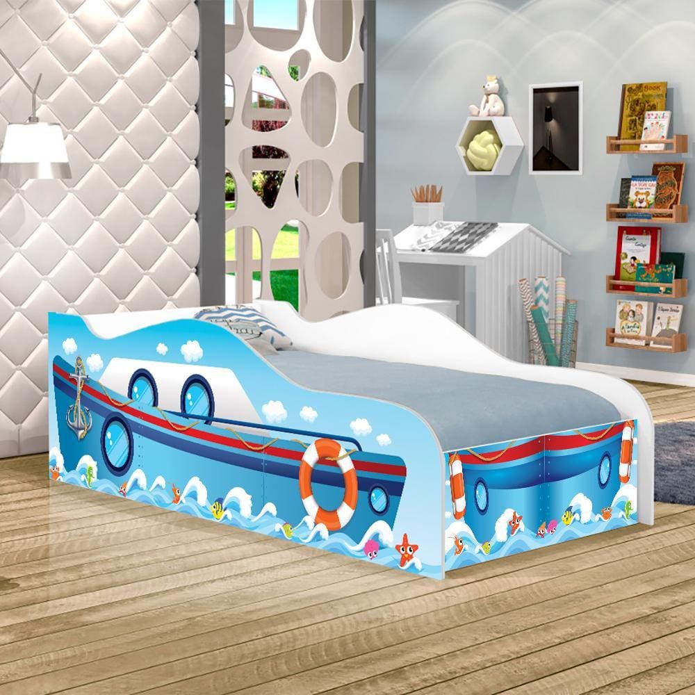 Cama Barquinho Joy Azul Infantil