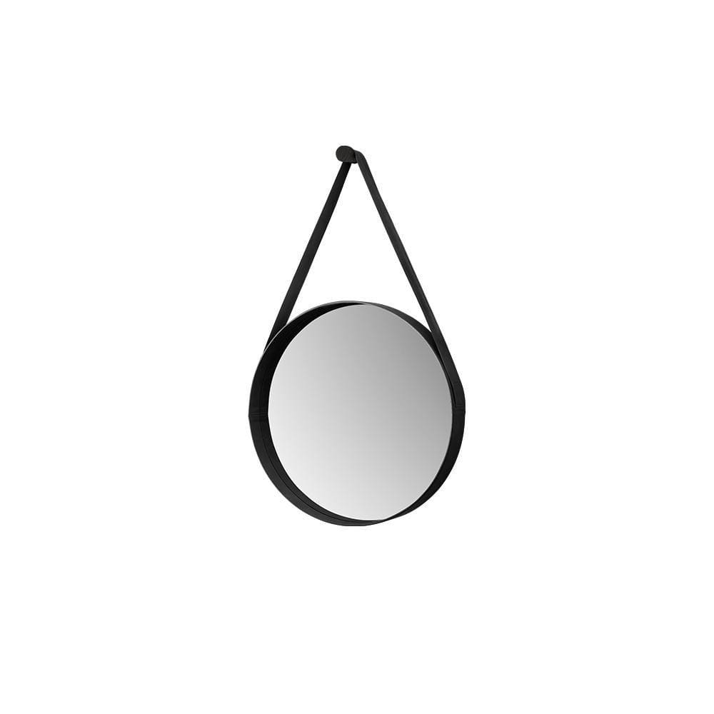 Espelho Redondo Decorativo 60 cm Com Alça Venezia Preto