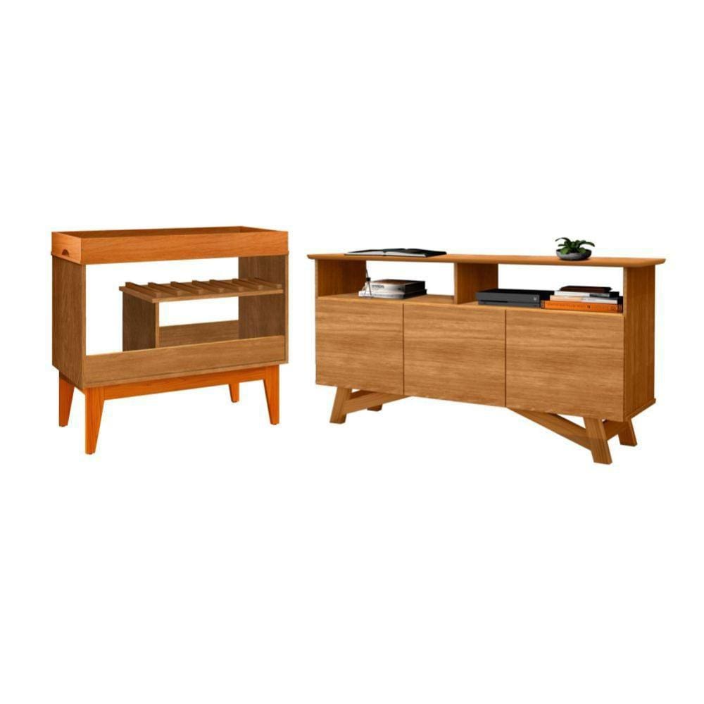 Conjunto Rack e Adega Vilarreal Nature