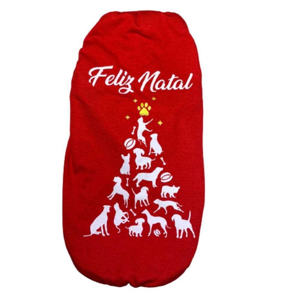 Roupa Para Cães E Gatos - Camiseta Árvore Dogs Nataln Gg