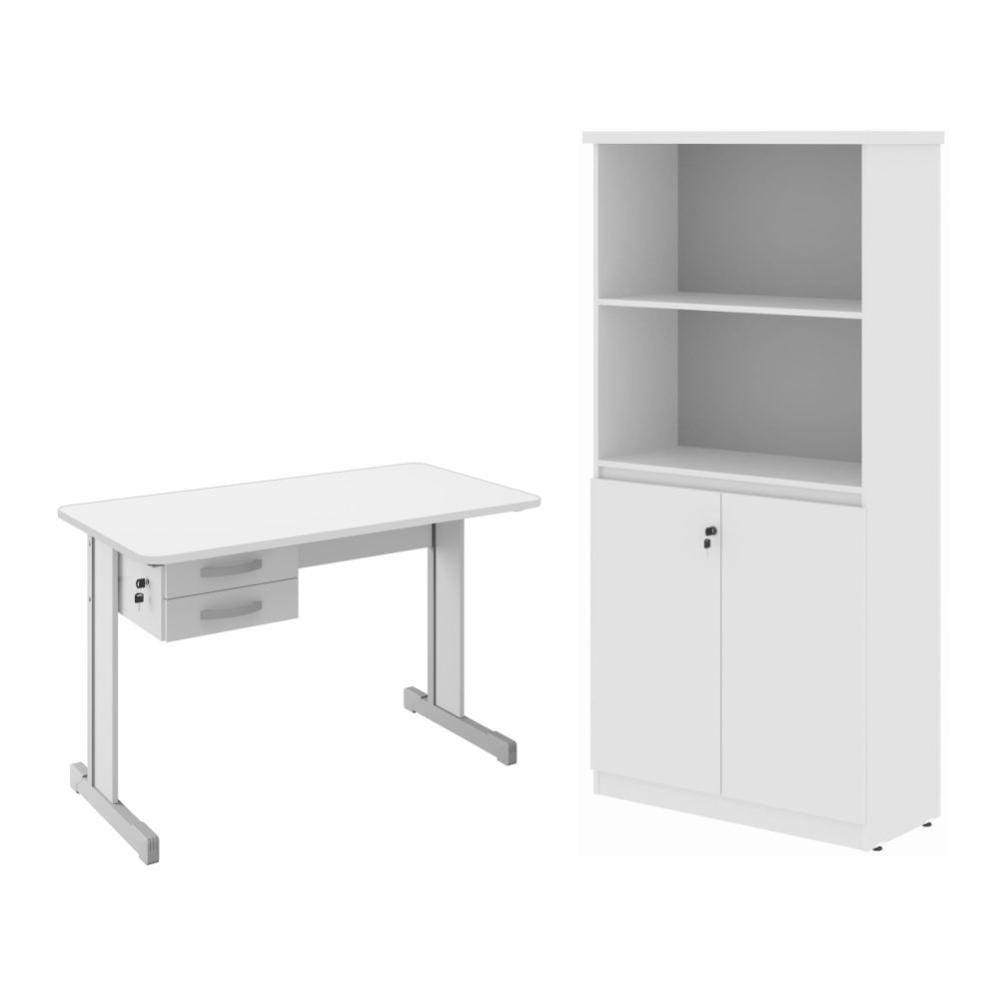 Escrivaninha 120 e Armario Grécia Branco