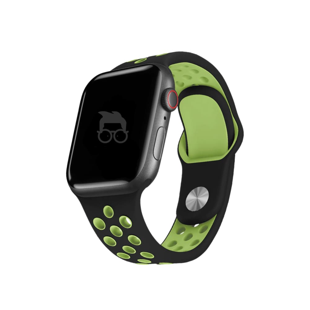 Pulseira Sport Compatível Com Watch 38/40/41/Mm Preto/Verde